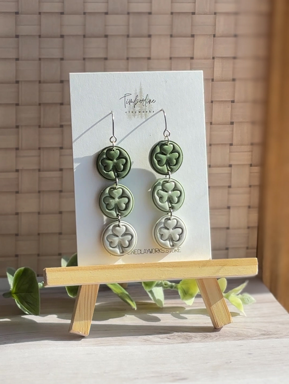 Monochrome Shamrock Trio Dangle