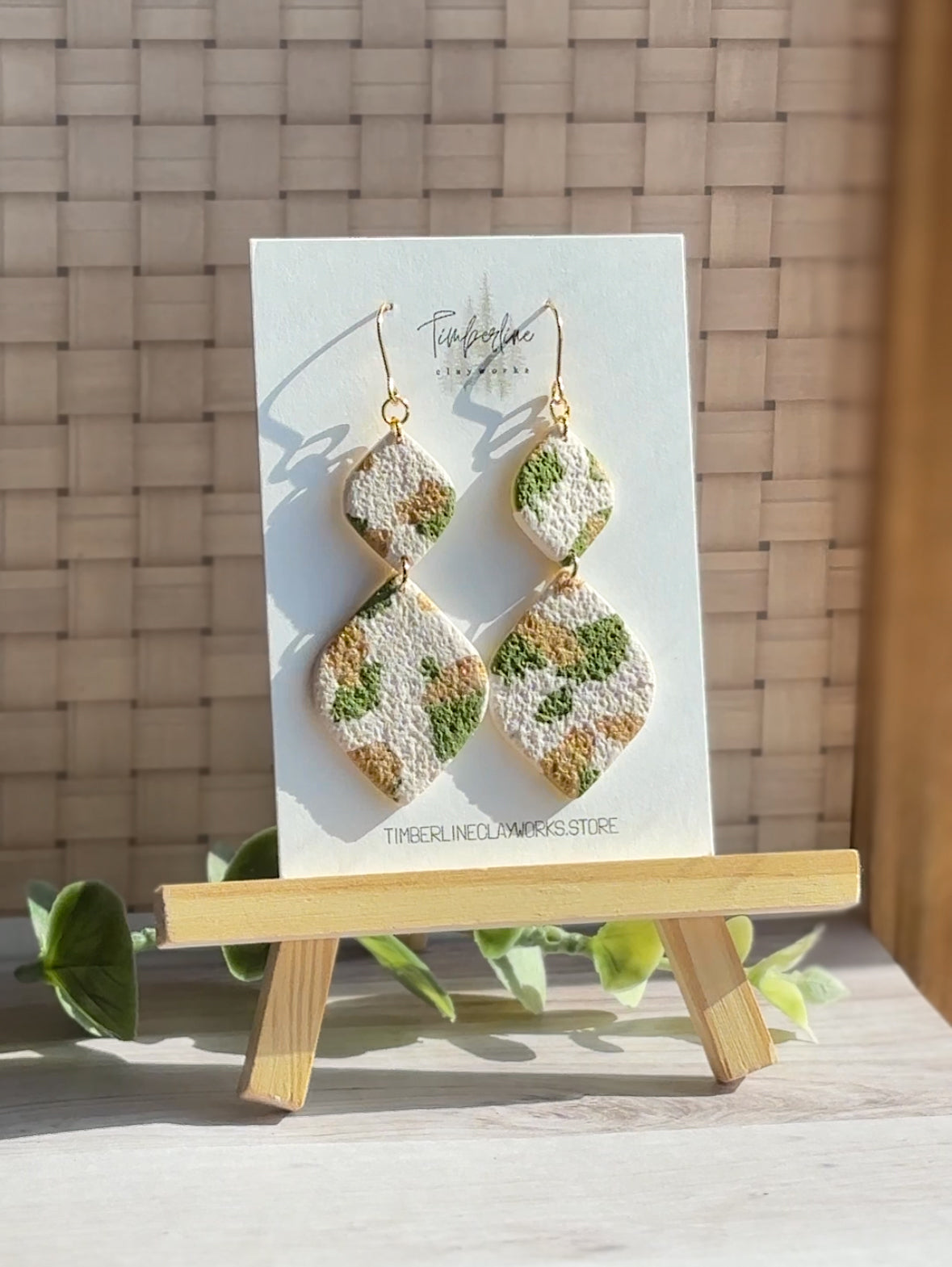 Terrazzo Green and Gold Dangle