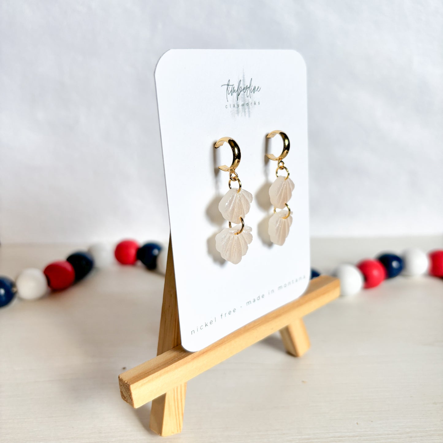 Shell Half Hoop Dangle