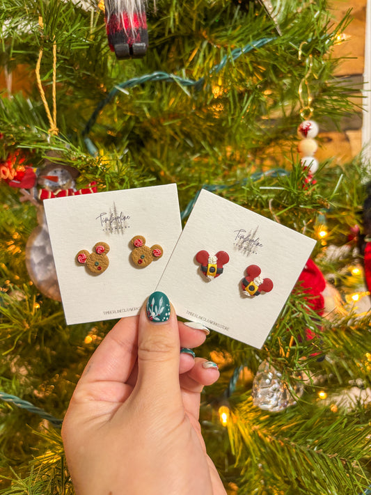 Christmas Mouse Studs