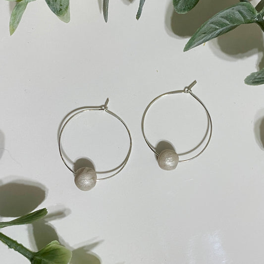 Silky Pearl Hoops