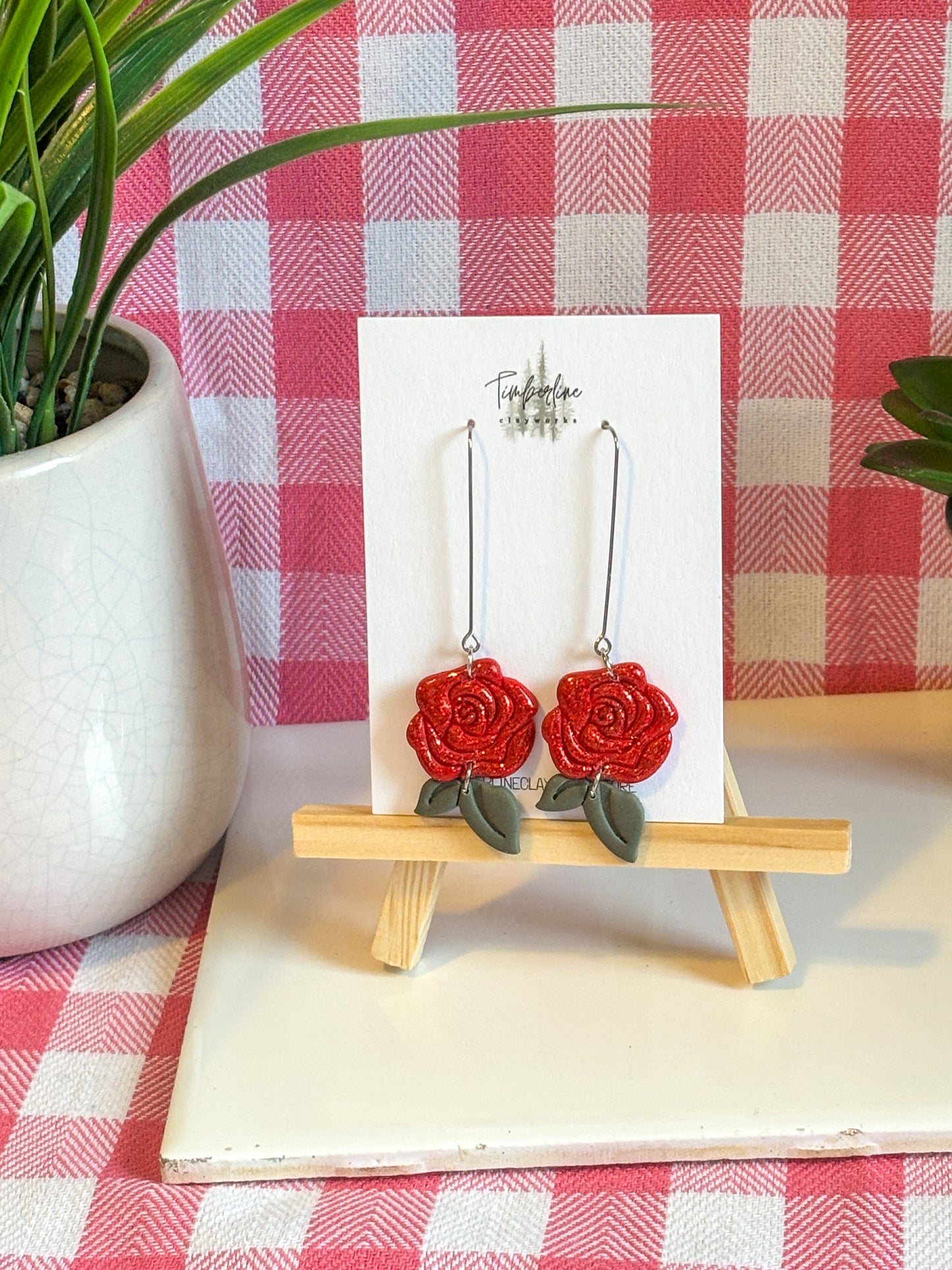 Long Stem Rose Dangle