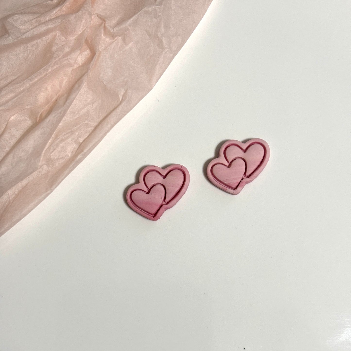 Double Heart Studs