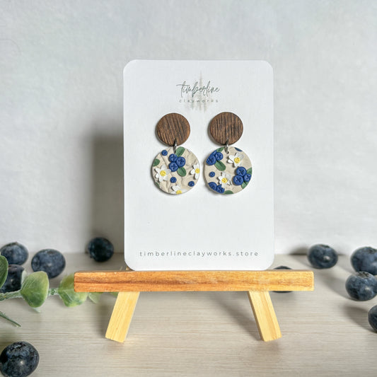 Blueberry Slab Circle Dangles
